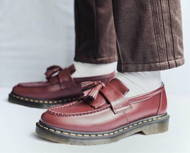 Dr martens adrian bar loafers in red clearance