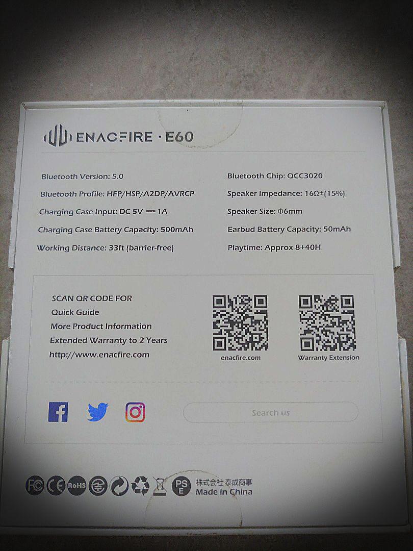 Enacfire hotsell e60 warranty