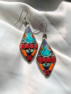 Exclusive Jewellery from Nepal, Handmade Earrings, statement earrings, unique earrings, traditional earrings, Chinese earrings, tibetan earrings, ethnic earrings, Jade earrings