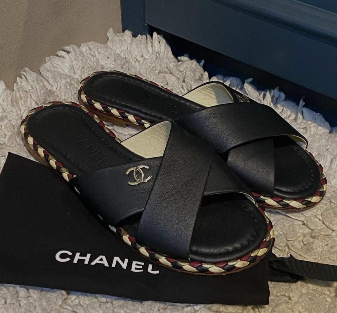 Chanel criss cross sandals sales