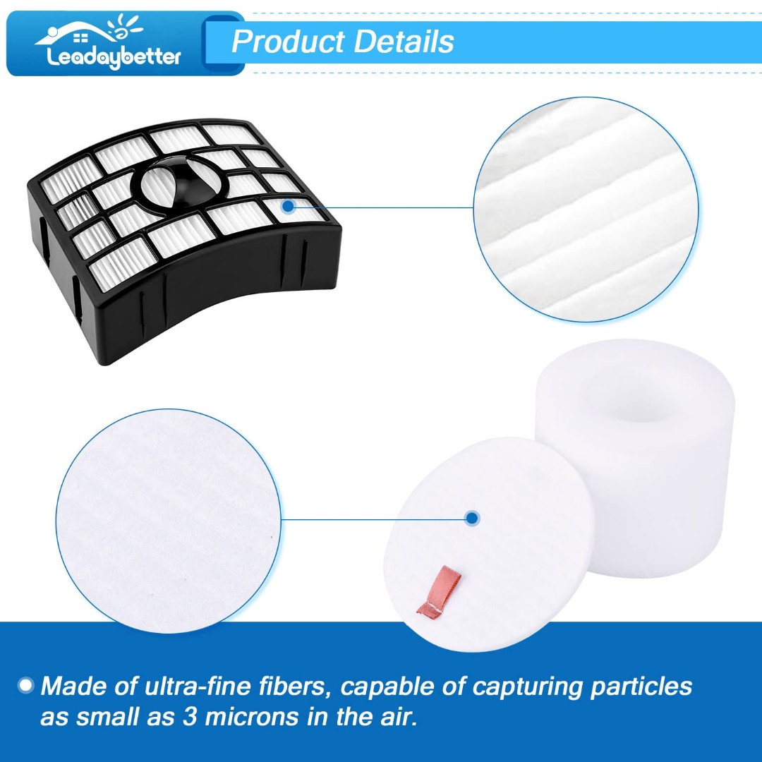2 Packs For Shark NV650 Filter & Foam for Shark Rotator Powered Lift-Away NV752 