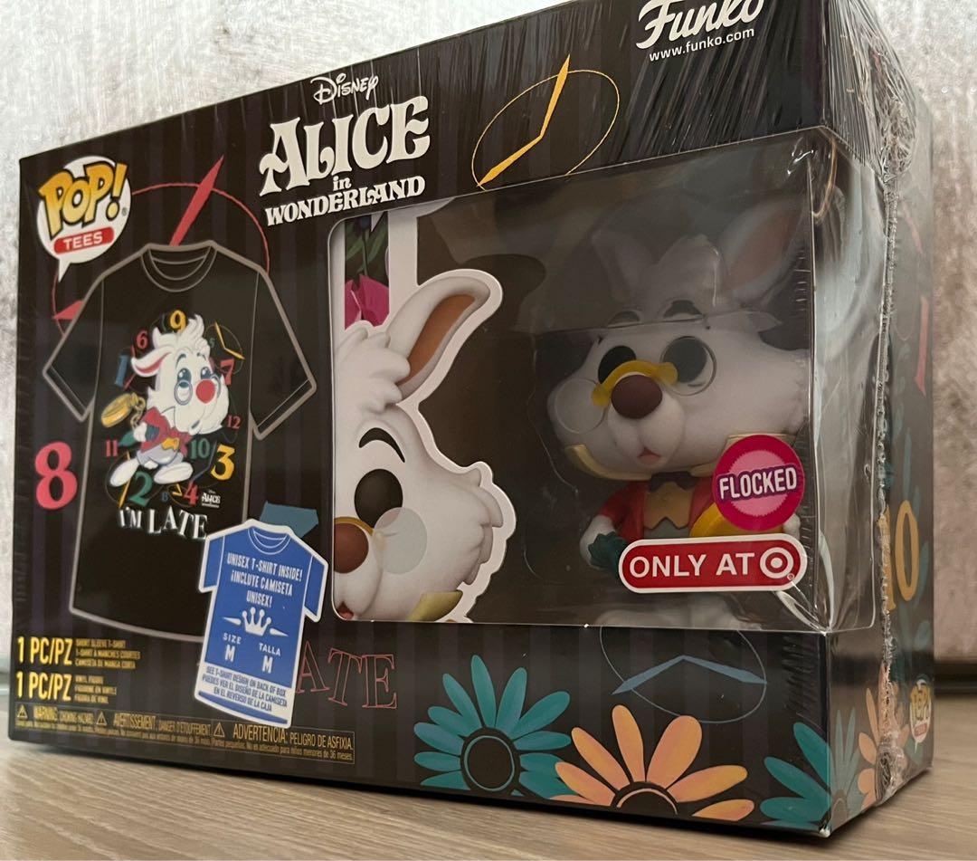 Funko Pop! Tees Disney's Alice in Wonderland White Rabbit Figure and Tee  NRFB 