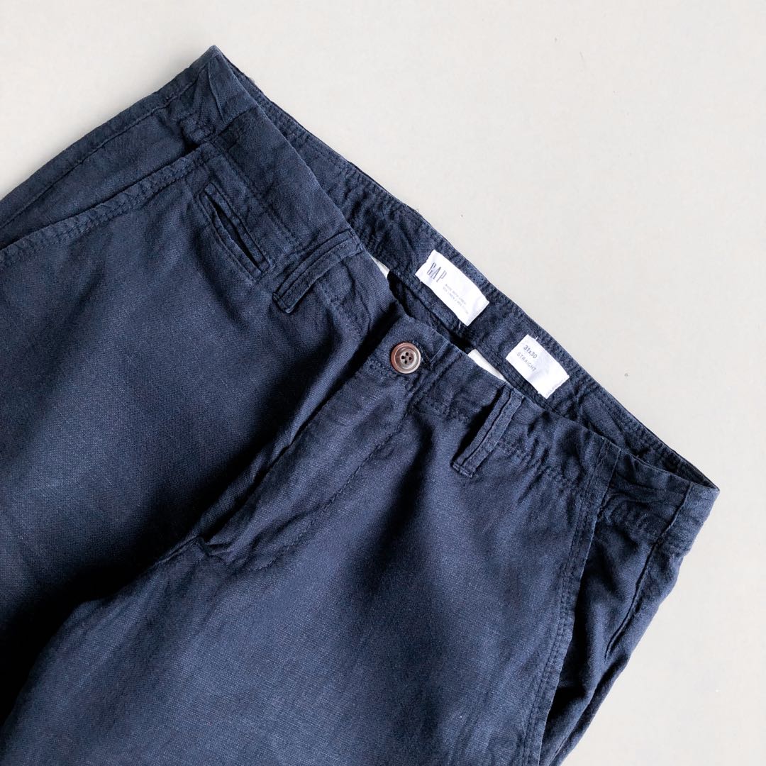 GAP chinos pants linen, Fesyen Pria 