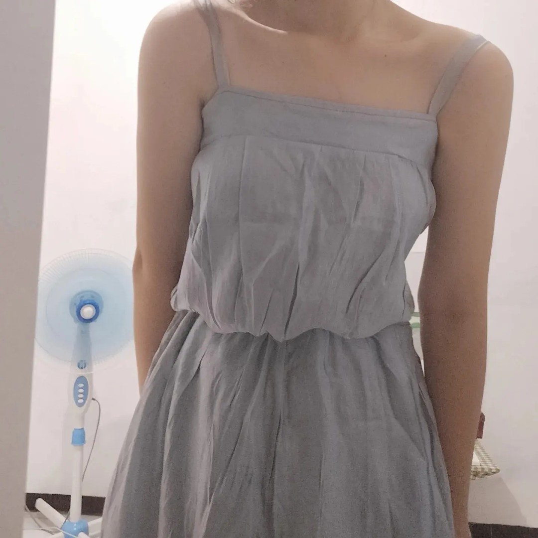 Grey party dress, Fesyen Wanita 