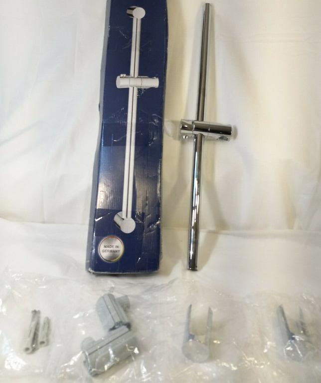 With installation Grohe Showerbar 60cm (24 inch) Adjust Wallbar in