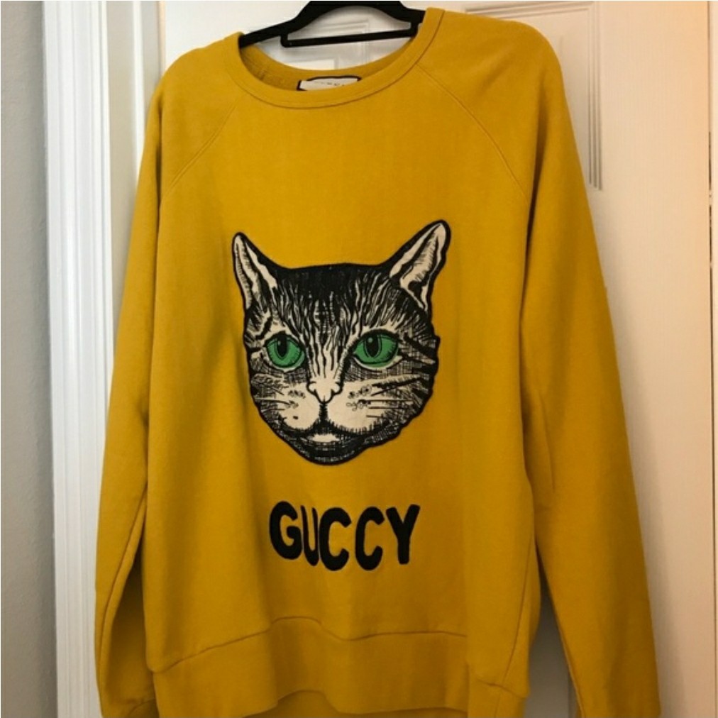Gucci yellow cat sweater on sale