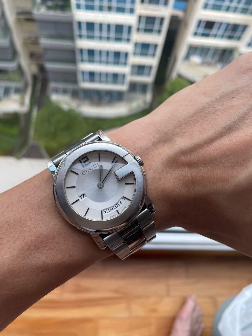Mens gucci sale watch silver