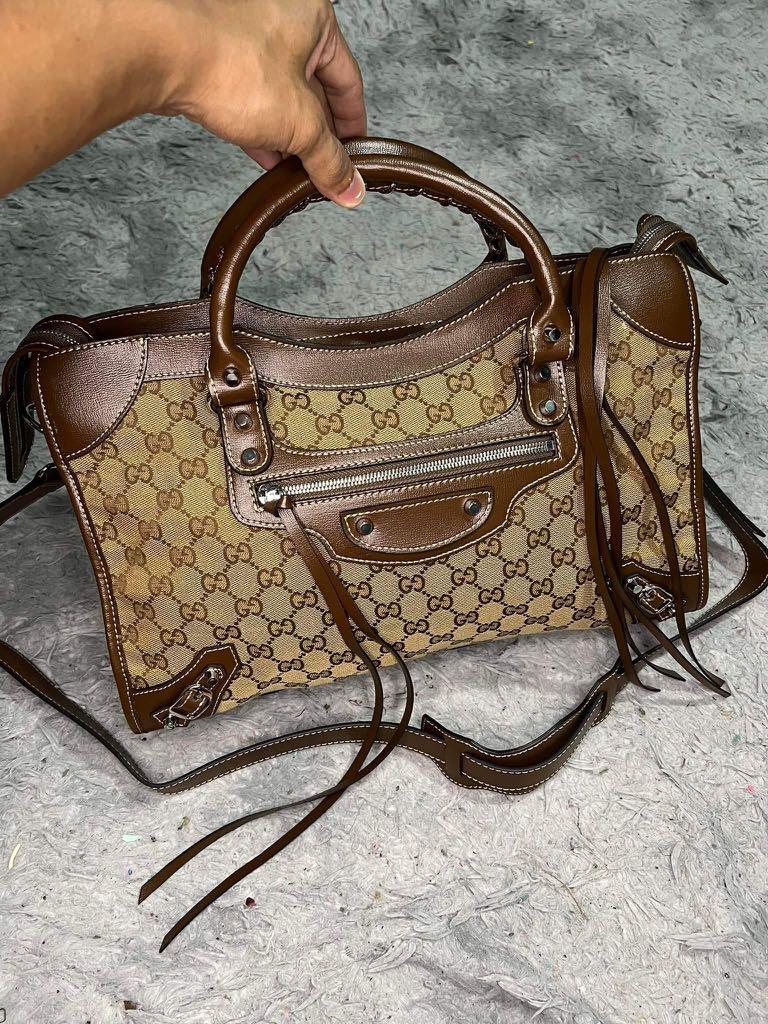 Leather crossbody bag Gucci X Balenciaga Brown in Leather - 29230868