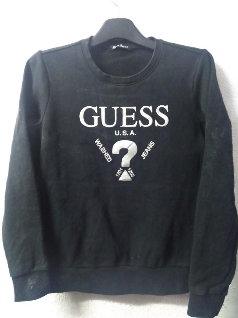 Guess sweatshirt black deals