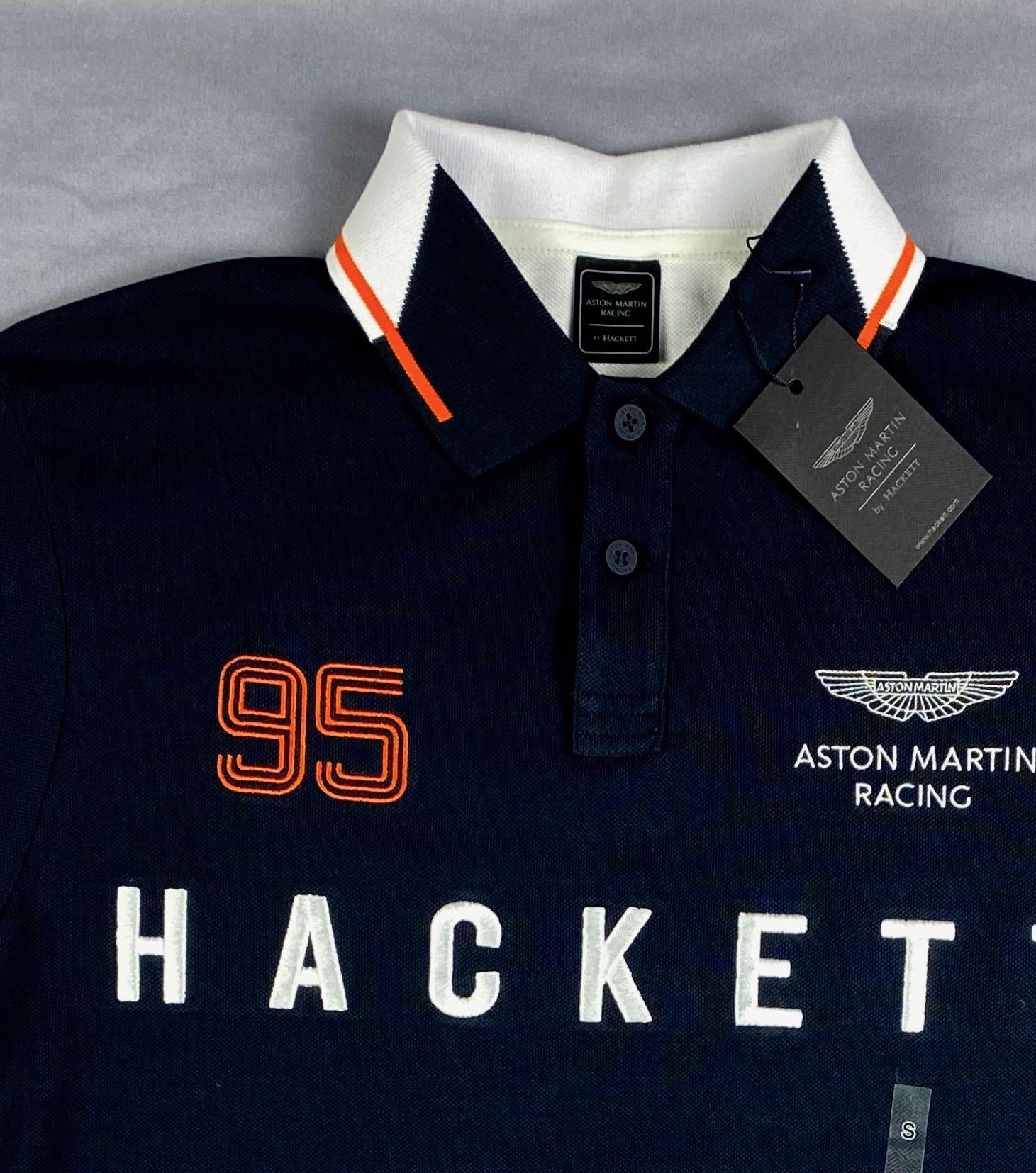 Hackett Aston Martin Racing 95 Navy White Polo Shirt