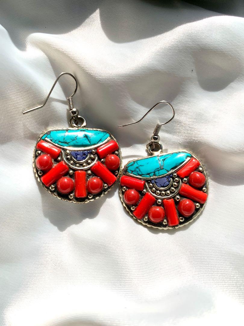 Red coral clearance earrings