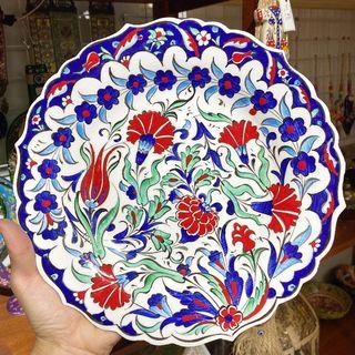 Handmade Turkish Ceramic Plate 25cm Made In Turkey