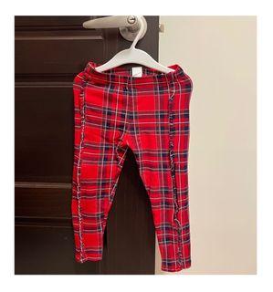 「二手商品」h&m女童英倫風格紋彈性鉛筆褲