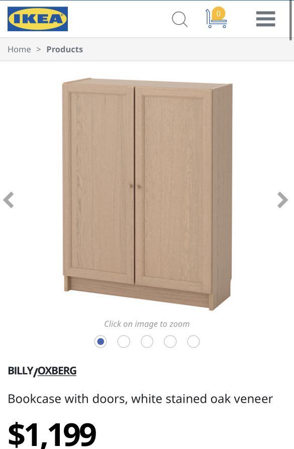IKEA Billy with Doors, 傢俬＆家居, 傢俬, 書櫃、櫃子及架 Carousell