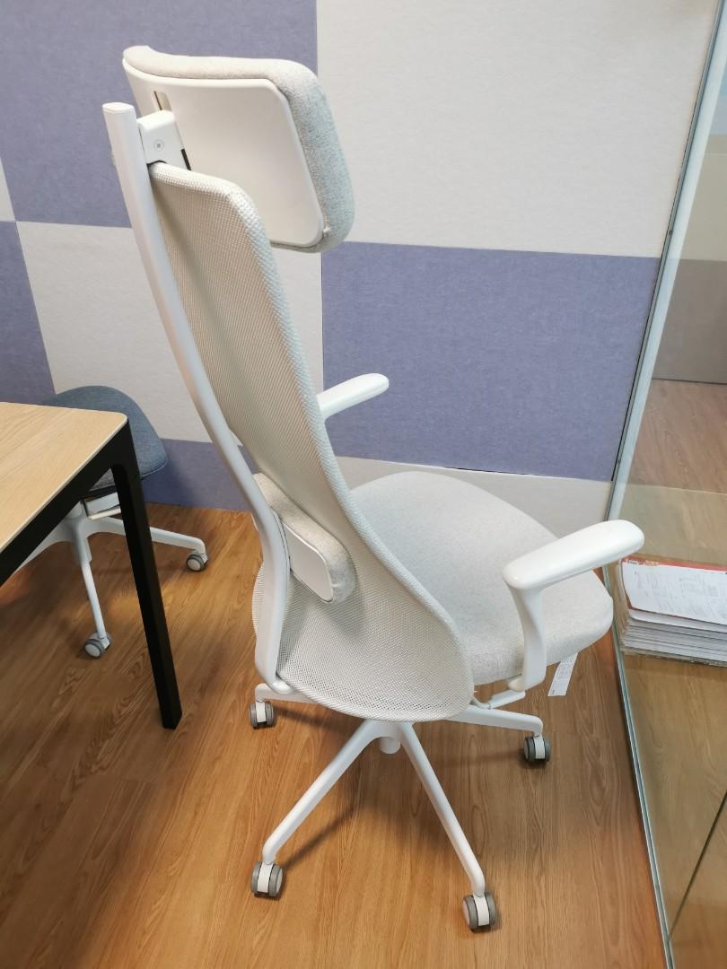 JÄRVFJÄLLET Office chair with armrests, Grann white - IKEA