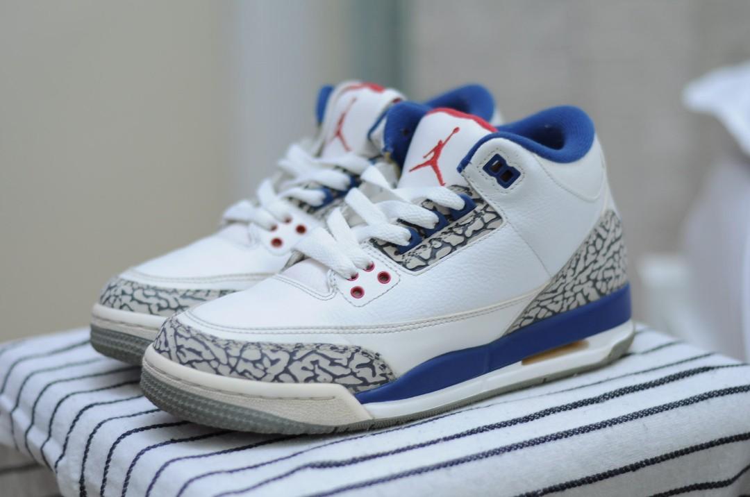 Jordan 3 True Blue GS Women s Fashion Footwear Sneakers on