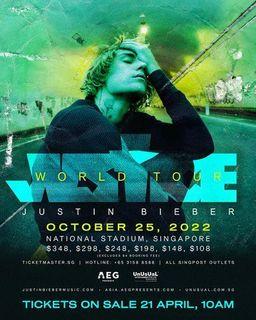 Justin Bieber (CAT 4) JUSTICE WORLD TOUR 2022 [SG]