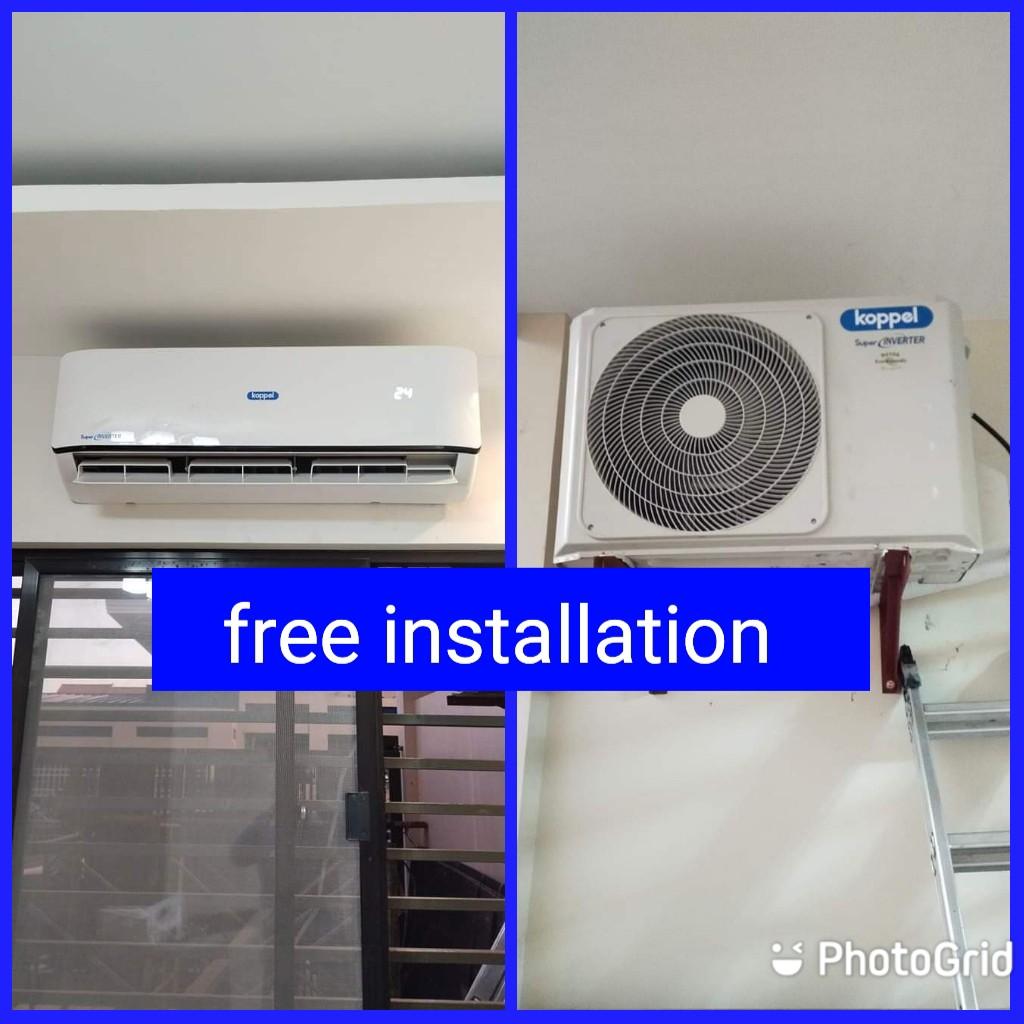 Koppel split type inverter aircon with Free installation brand new
