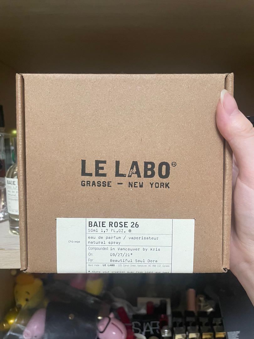 LE LABO BAIE ROSE 26 芝加哥城市限定香50ML 買就送LV試管香水2ML, 美