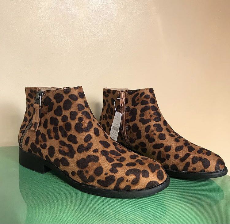 leopard booties size 10