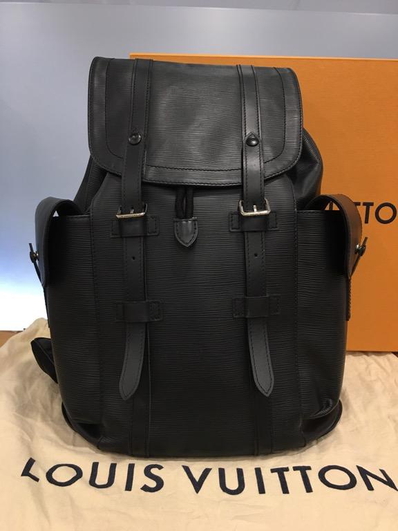 Christopher backpack leather bag Louis Vuitton Black in Leather - 26840307