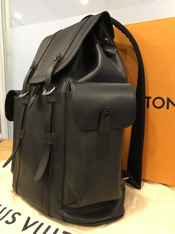 Christopher backpack leather bag Louis Vuitton Black in Leather - 22565554