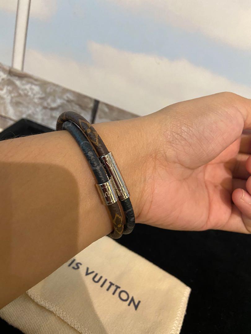 Louis Vuitton Keep it double leather bracelet (KEEP IT DOUBLE LEATHER  BRACELET, M6555D)