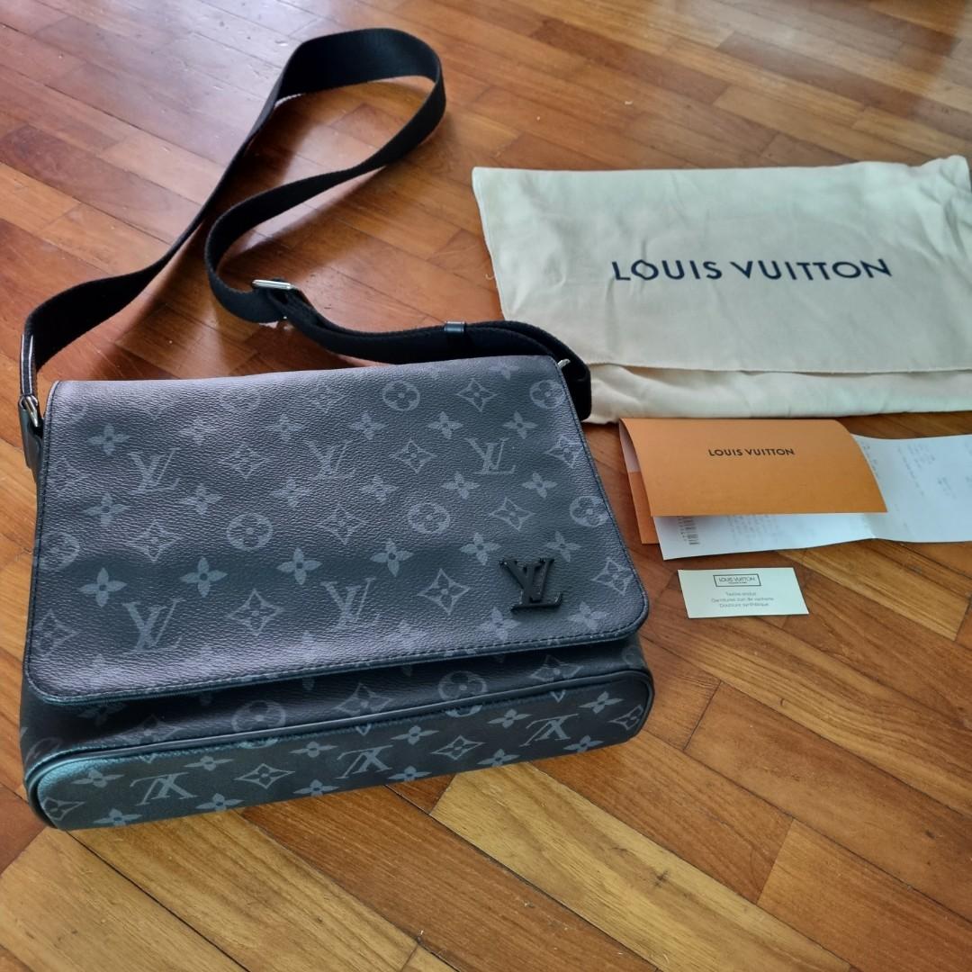 Louis Vuitton LV PM District Messenger Bag Monogram Eclipse Black Canvas  Leather
