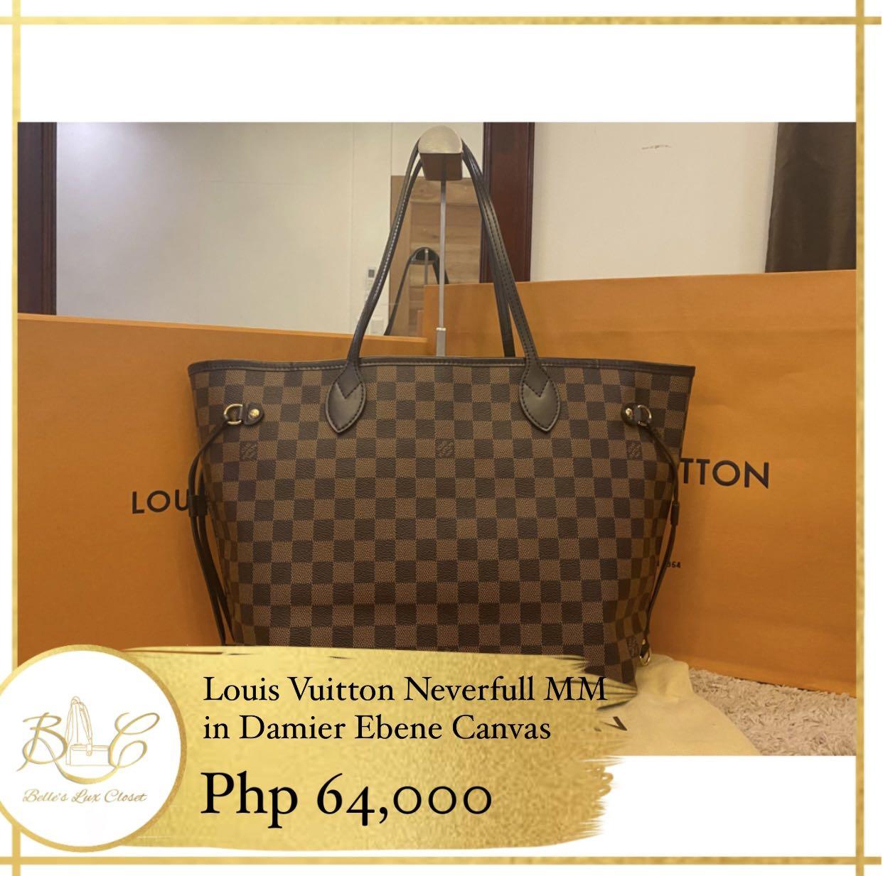 LOUIS VUITTON NEVERFULL MM DAMIER EBENE CANVAS, Luxury, Bags & Wallets on  Carousell
