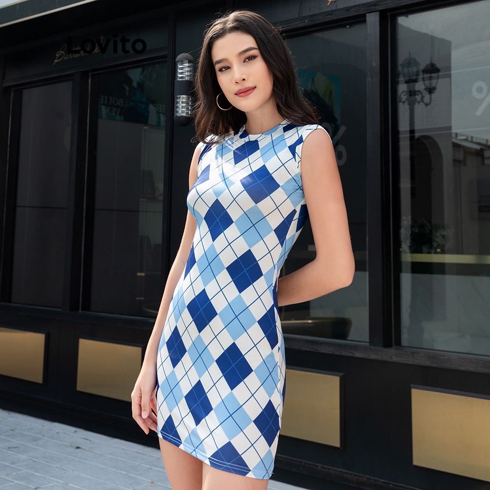 Plaid halter dress top