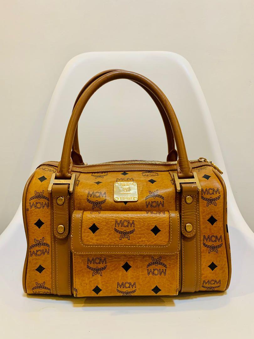 Mcm store cognac pouch