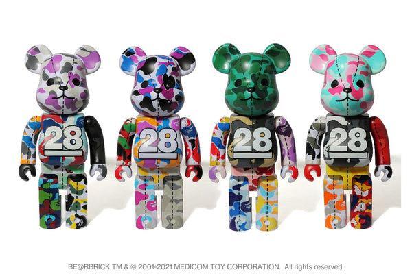 MEDICOM TOY BearBrick Be@rbrick x Bape 28th Anniversary Camo #1 #2