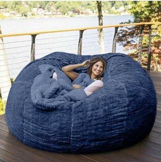 Microsuede 7ft Foam Giant Bean Bag Memory Living Room Lazy Sofa Soft Cover