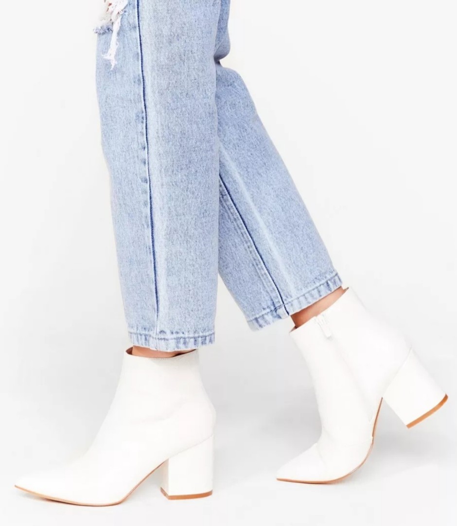 White booties online nasty gal