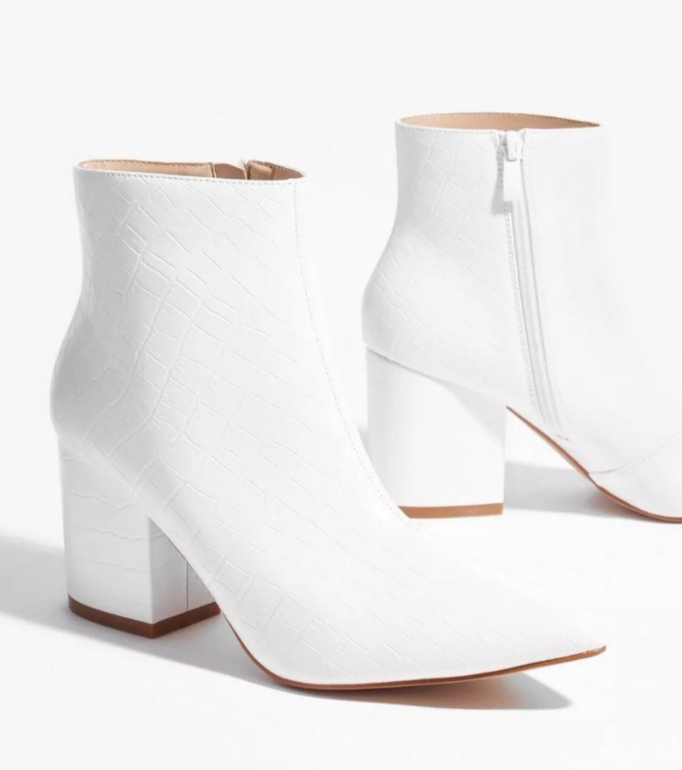 Nasty Gal White Ankle Boots Women s Fashion Footwear Boots on Carousell