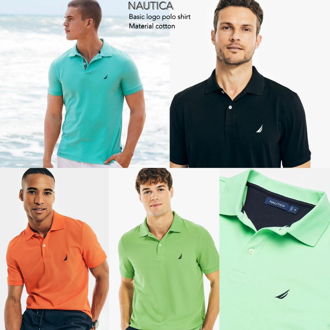 Nautica logo polo shirt, Fesyen Pria 
