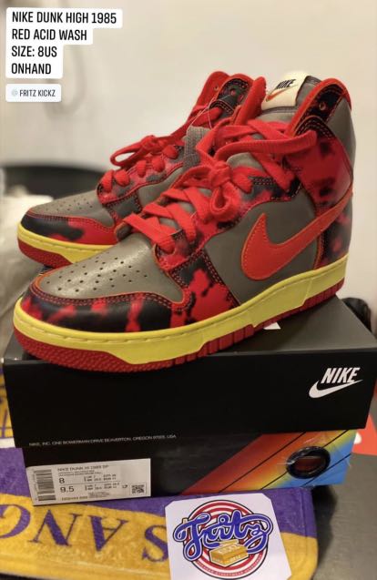 nike dunk high red acid wash