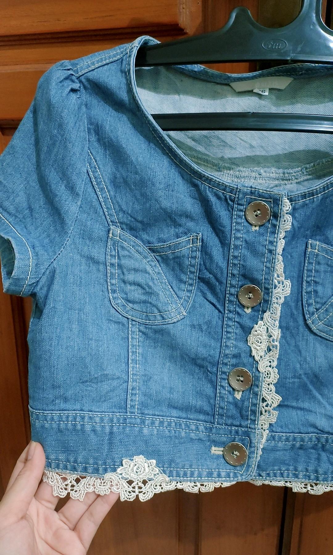 Outer Crop Jeans New denjm, Fesyen 