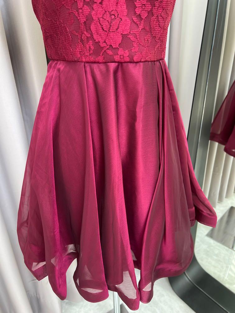 Party dress maroon size xs, Fesyen 