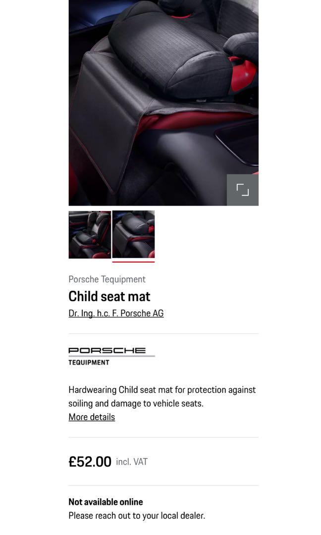 Porsche Child Seat Protector Car Accessories Accessories on