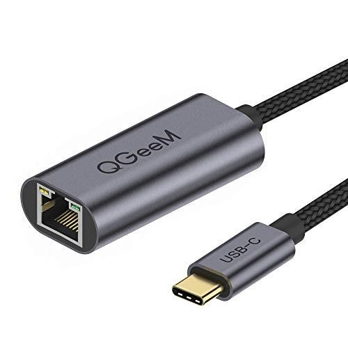 QGeeM USB C to Adapter,Type C Gigabit Adapter Cable,Thunderbolt 3 to RJ45 LAN