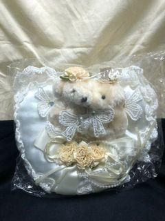 wedding ring pillow engagement ring holder white roses and lace P9 cushion