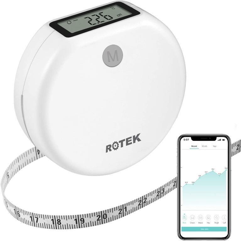 RENPHO Smart Tape Measure with App, Bluetooth Body Measuring Tape for Body Circumference Monitoring, Mother-to-Be, Bodybuilder, White