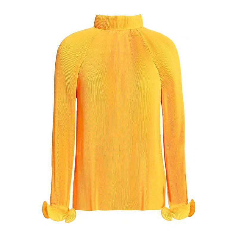 RRP: 395USD) Tibi Yellow Pleated top, Women's Fashion, Tops