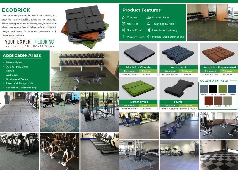 Rubber paver (Category: Carpets, Mats & Flooring) located in Caloocan City. Submitted by mrccorp (Listing ID 1157608254, Image 1). Description: ECOBRICK PAVER (Gym Rubber Flooring) protects floors and equipment while keeping you safe and comfortable during your workout. PM for Inquiries, 0917 5000096 manila.rubber@yahoo.com inquiries@manilarubber.com.