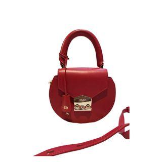 SALAR MILANO pearl red made in ITALY LEATHER BAG top handle crossbody