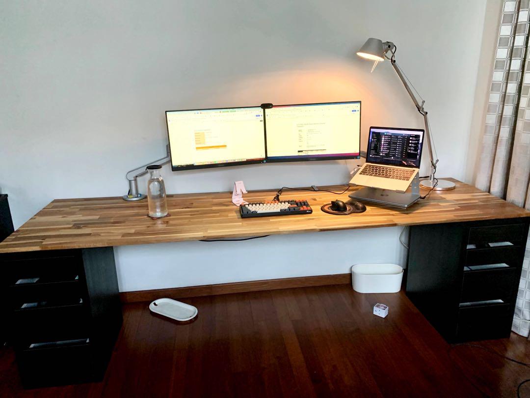 Solid wood 2.4m tabletop table top, Furniture & Home Living, Furniture ...