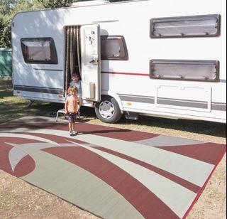 Stylish Camping 159125 9-feet by 12-feet Reversible Mat, Plastic Straw Rug, Large Floor Mat for Outdoors, RV, Patio, Backyard, Picnic, Beach, Camping (Burgundy)