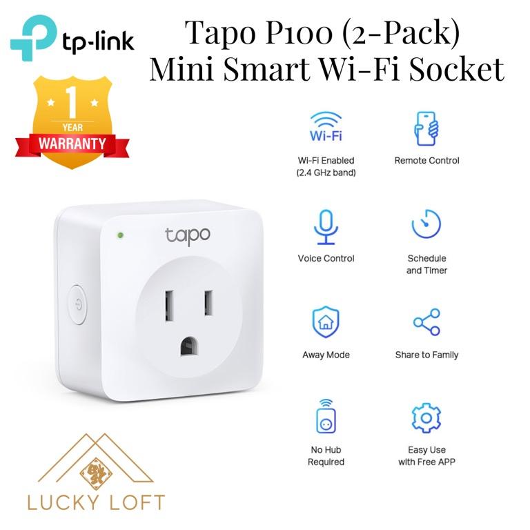TP-Link Tapo Smart Plug Mini, Smart Home Wifi Outlet Works with Alexa Echo  & Google Home, No Hub Required, New Tapo APP Needed (P100 2-pack)