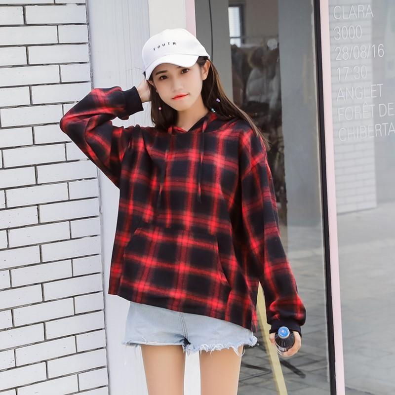 Checkered hoodie women's online